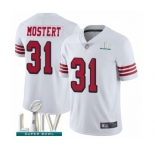 Youth San Francisco 49ers #31 Raheem Mostert Limited White Rush Vapor Untouchable Super Bowl LIV Bound Football Jersey
