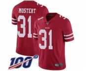 Youth San Francisco 49ers #31 Raheem Mostert Red Team Color Vapor Untouchable Limited Player 100th Season Football Jersey