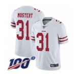 Youth San Francisco 49ers #31 Raheem Mostert White Vapor Untouchable Limited Player 100th Season Football Jersey
