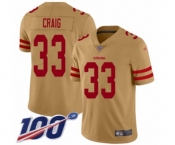 Youth San Francisco 49ers #33 Roger Craig Limited Gold Inverted Legend 100th Season Football Jersey