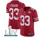 Youth San Francisco 49ers #33 Roger Craig Red Team Color Vapor Untouchable Limited Player Super Bowl LIV Bound Football Jersey