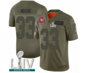 Youth San Francisco 49ers #33 Tarvarius Moore Limited Olive 2019 Salute to Service Super Bowl LIV Bound Football Jersey