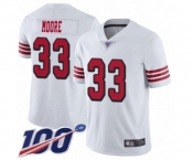 Youth San Francisco 49ers #33 Tarvarius Moore Limited White Rush Vapor Untouchable 100th Season Football Jersey