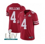Youth San Francisco 49ers #4 Nick Mullens Red Team Color Vapor Untouchable Limited Player Super Bowl LIV Bound Football Jersey