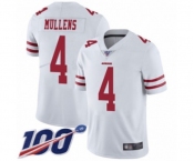 Youth San Francisco 49ers #4 Nick Mullens White Vapor Untouchable Limited Player 100th Season Football Jersey