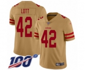 Youth San Francisco 49ers #42 Ronnie Lott Limited Gold Inverted Legend 100th Season Football Jersey