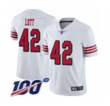 Youth San Francisco 49ers #42 Ronnie Lott Limited White Rush Vapor Untouchable 100th Season Football Jersey