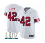 Youth San Francisco 49ers #42 Ronnie Lott Limited White Rush Vapor Untouchable Super Bowl LIV Bound Football Jersey