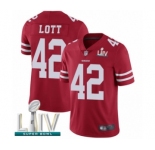 Youth San Francisco 49ers #42 Ronnie Lott Red Team Color Vapor Untouchable Limited Player Super Bowl LIV Bound Football Jersey