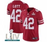Youth San Francisco 49ers #42 Ronnie Lott Red Team Color Vapor Untouchable Limited Player Super Bowl LIV Bound Football Jersey