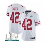 Youth San Francisco 49ers #42 Ronnie Lott White Vapor Untouchable Limited Player Super Bowl LIV Bound Football Jersey