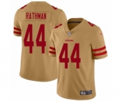 Youth San Francisco 49ers #44 Tom Rathman Limited Gold Inverted Legend Football Jersey