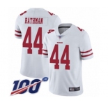 Youth San Francisco 49ers #44 Tom Rathman White Vapor Untouchable Limited Player 100th Season Football Jersey