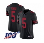 Youth San Francisco 49ers #5 Bradley Pinion Black Vapor Untouchable Limited Player 100th Season Football Jersey