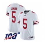 Youth San Francisco 49ers #5 Bradley Pinion White Vapor Untouchable Limited Player 100th Season Football Jersey