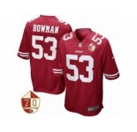 Youth San Francisco 49ers #53 NaVorro Bowman Scarlet 70th Anniversary Patch Game Jersey
