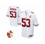 Youth San Francisco 49ers #53 NaVorro Bowman White 70th Anniversary Patch Game Jersey