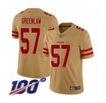 Youth San Francisco 49ers #57 Dre Greenlaw Limited Gold Inverted Legend 100th Season Football Jersey