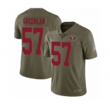 Youth San Francisco 49ers #57 Dre Greenlaw Limited Olive 2017 Salute to Service Football Jersey