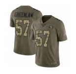 Youth San Francisco 49ers #57 Dre Greenlaw Limited Olive Camo 2017 Salute to Service Football Jersey