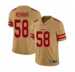 Youth San Francisco 49ers #58 Weston Richburg Limited Gold Inverted Legend Football Jersey