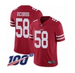 Youth San Francisco 49ers #58 Weston Richburg Red Team Color Vapor Untouchable Limited Player 100th Season Football Jersey