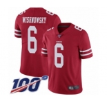 Youth San Francisco 49ers #6 Mitch Wishnowsky Red Team Color Vapor Untouchable Limited Player 100th Season Football Jersey