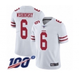 Youth San Francisco 49ers #6 Mitch Wishnowsky White Vapor Untouchable Limited Player 100th Season Football Jersey