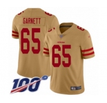 Youth San Francisco 49ers #65 Joshua Garnett Limited Gold Inverted Legend 100th Season Football Jersey