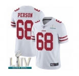 Youth San Francisco 49ers #68 Mike Person White Vapor Untouchable Limited Player Super Bowl LIV Bound Football Jersey