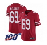 Youth San Francisco 49ers #69 Mike McGlinchey Red Team Color Vapor Untouchable Limited Player 100th Season Football Jersey
