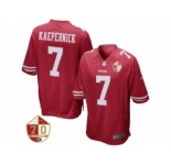 Youth San Francisco 49ers #7 Colin Kaepernick Nike Scarlet 70th Anniversary Patch Game Jersey