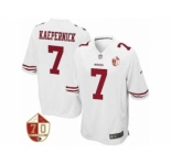 Youth San Francisco 49ers #7 Colin Kaepernick Nike White 70th Anniversary Patch Game Jersey