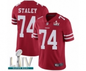 Youth San Francisco 49ers #74 Joe Staley Red Team Color Vapor Untouchable Limited Player Super Bowl LIV Bound Football Jersey