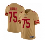 Youth San Francisco 49ers #75 Laken Tomlinson Limited Gold Inverted Legend Football Jersey