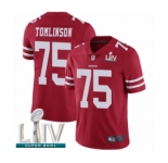 Youth San Francisco 49ers #75 Laken Tomlinson Red Team Color Vapor Untouchable Limited Player Super Bowl LIV Bound Football Jersey