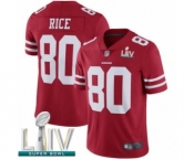 Youth San Francisco 49ers #80 Jerry Rice Red Team Color Vapor Untouchable Limited Player Super Bowl LIV Bound Football Jersey