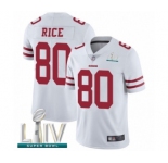 Youth San Francisco 49ers #80 Jerry Rice White Vapor Untouchable Limited Player Super Bowl LIV Bound Football Jersey