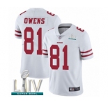 Youth San Francisco 49ers #81 Terrell Owens White Vapor Untouchable Limited Player Super Bowl LIV Bound Football Jersey