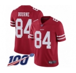 Youth San Francisco 49ers #84 Kendrick Bourne Red Team Color Vapor Untouchable Limited Player 100th Season Football Jersey