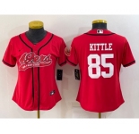 Youth San Francisco 49ers #85 George Kittle Red With Patch Cool Base Stitched Baseball Jersey