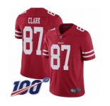 Youth San Francisco 49ers #87 Dwight Clark Red Team Color Vapor Untouchable Limited Player 100th Season Football Jersey