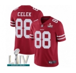 Youth San Francisco 49ers #88 Garrett Celek Red Team Color Vapor Untouchable Limited Player Super Bowl LIV Bound Football Jersey