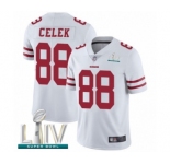 Youth San Francisco 49ers #88 Garrett Celek White Vapor Untouchable Limited Player Super Bowl LIV Bound Football Jersey