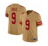 Youth San Francisco 49ers #9 Robbie Gould Limited Gold Inverted Legend Football Jersey