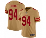 Youth San Francisco 49ers #94 Solomon Thomas Limited Gold Inverted Legend Football Jersey
