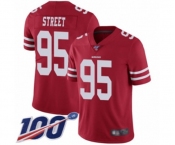 Youth San Francisco 49ers #95 Kentavius Street Red Team Color Vapor Untouchable Limited Player 100th Season Football Jersey