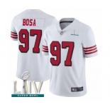 Youth San Francisco 49ers #97 Nick Bosa Limited White Rush Vapor Untouchable Super Bowl LIV Bound Football Jersey