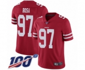 Youth San Francisco 49ers #97 Nick Bosa Red Team Color Vapor Untouchable Limited Player 100th Season Football Jersey