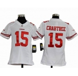 nike youth nfl jerseys san francisco 49ers #15 crabtree white[nike]